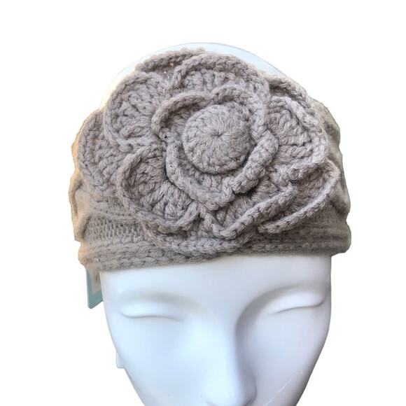 NEW Mudpie Floral Headband Tan Beige Adjustable - Picture 1 of 6